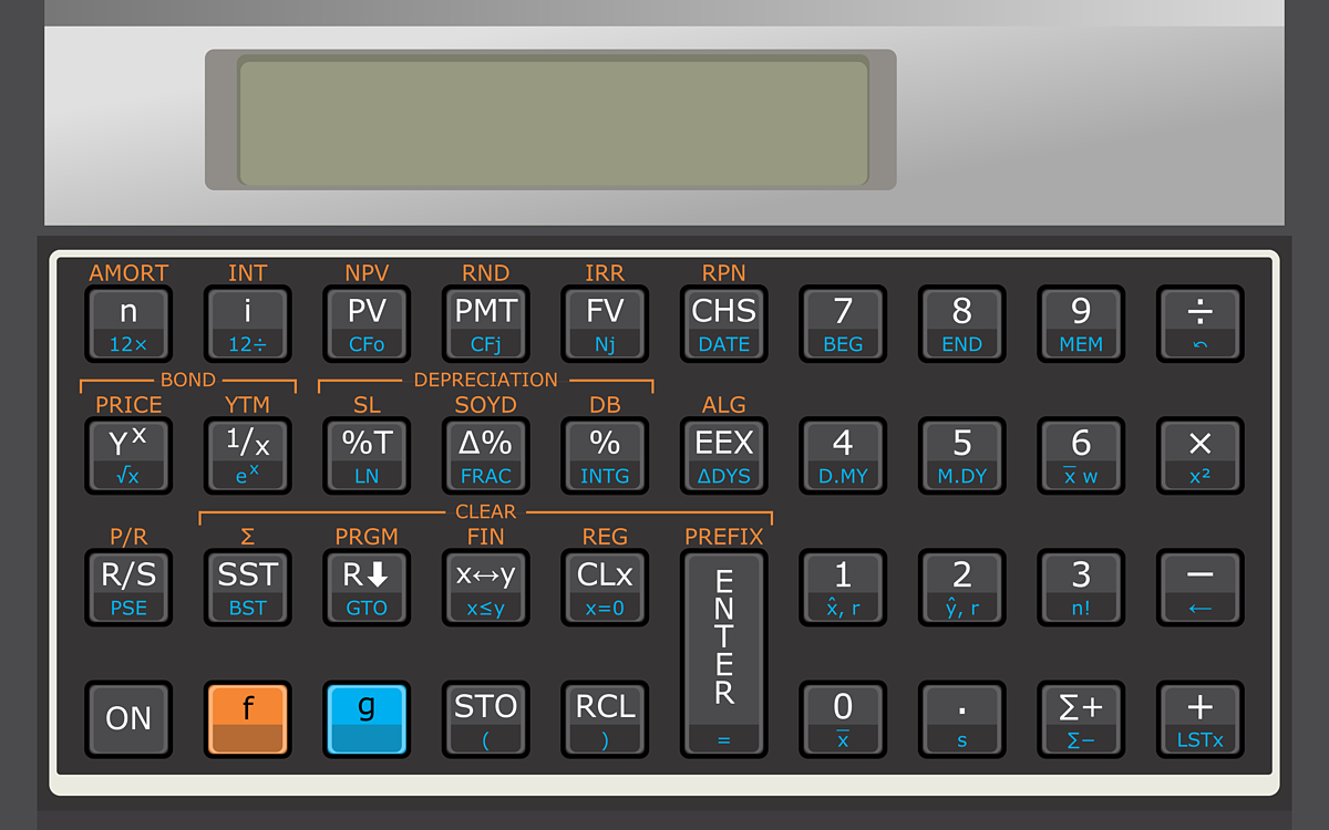 Financial Advanced calculator keypad