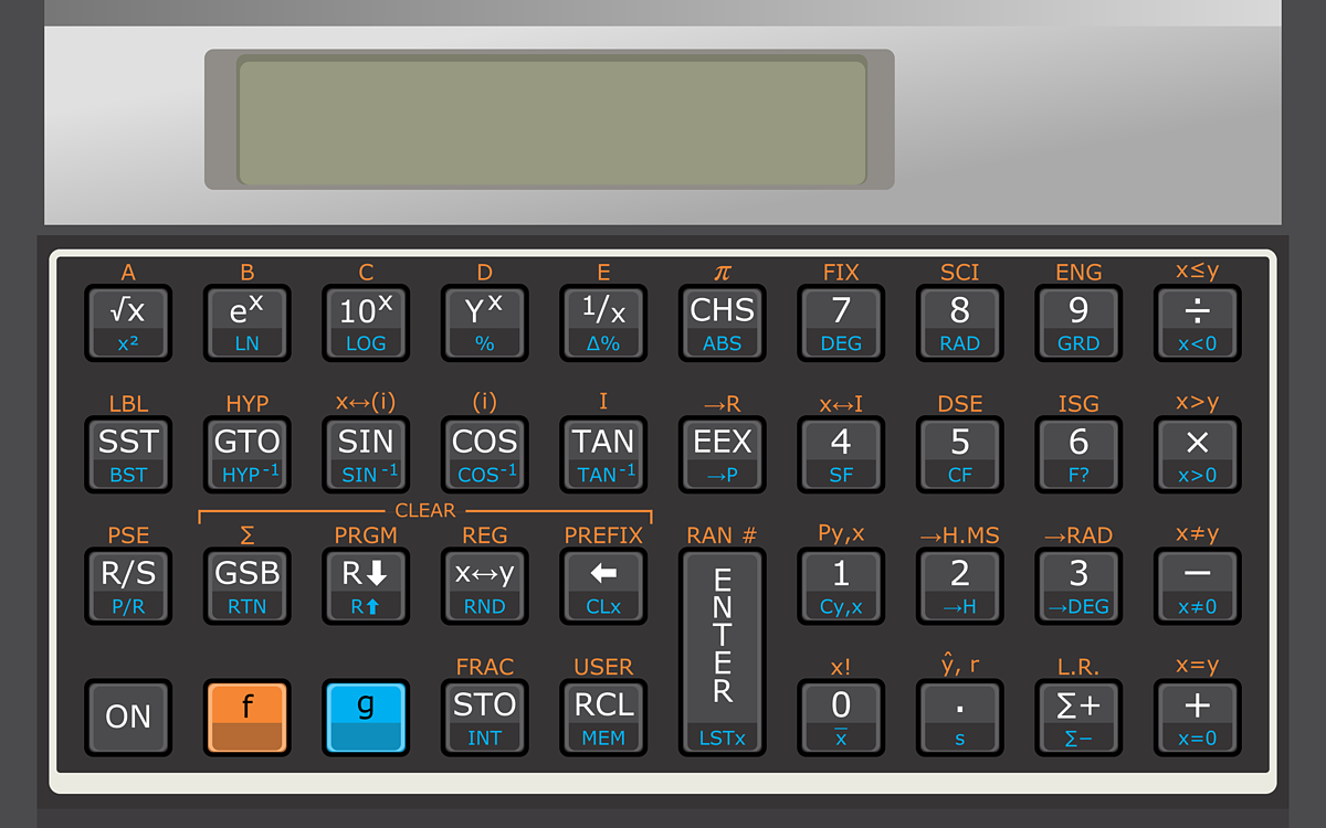 Scientific calculator keypad