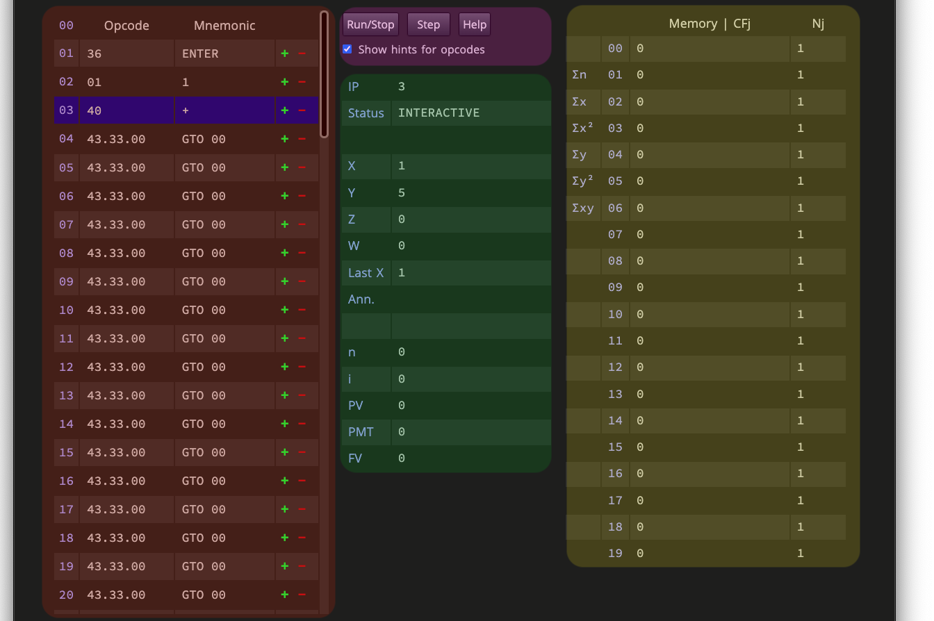 Web RPN calculators: program editor help